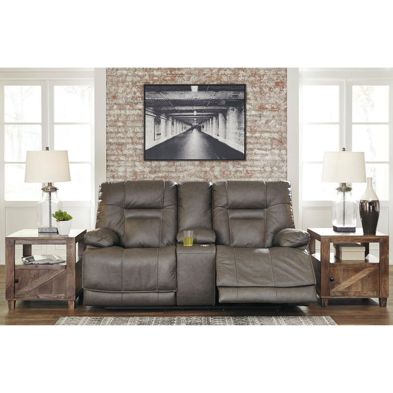 Signature Design by Ashley Wurstrow Power Reclining Leather Match Loveseat U5460218 IMAGE 5