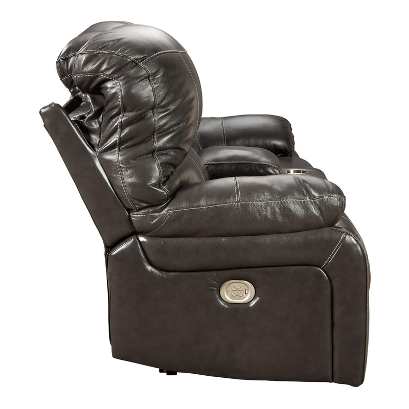 Signature Design by Ashley Hallstrung Power Reclining Leather Match Loveseat U5240318 IMAGE 4