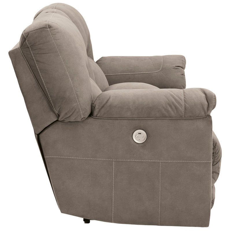 Benchcraft Cavalcade Power Reclining Leather Look Loveseat 7760196 IMAGE 4