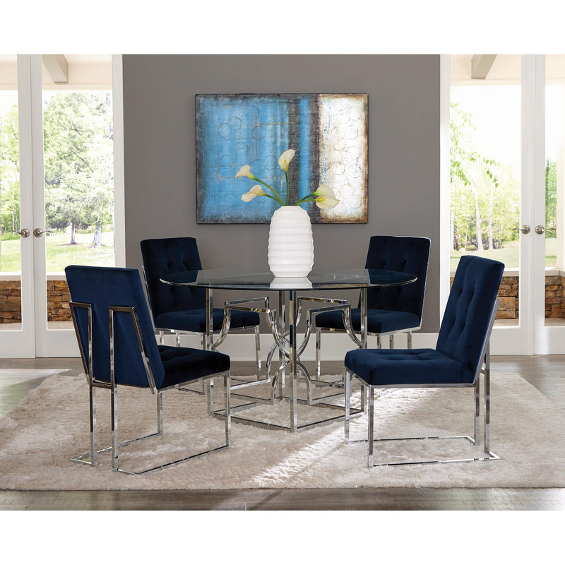 Coaster Furniture Round Starlight Dining Table with Glass Top and Pedestal Base 192561/CP54RD-10 IMAGE 5