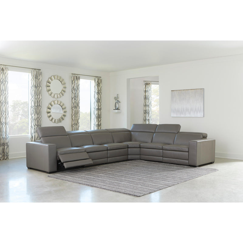 Signature Design by Ashley Texline Power Reclining Leather Match 7 pc Sectional U5960322/U5960346/U5960346/U5960377/U5960346/U5960321/U5960323 IMAGE 4