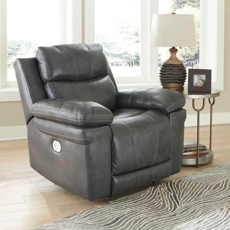 Signature Design by Ashley Edmar Power Leather Match Recliner U6480613 IMAGE 6