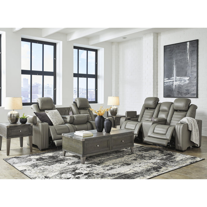 Signature Design by Ashley Backtrack Power Reclining Leather Match Sofa U2800515 IMAGE 10