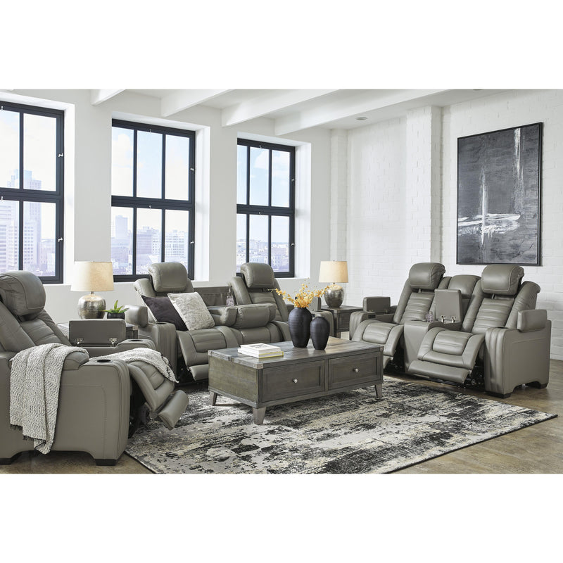 Signature Design by Ashley Backtrack Power Reclining Leather Match Sofa U2800515 IMAGE 14