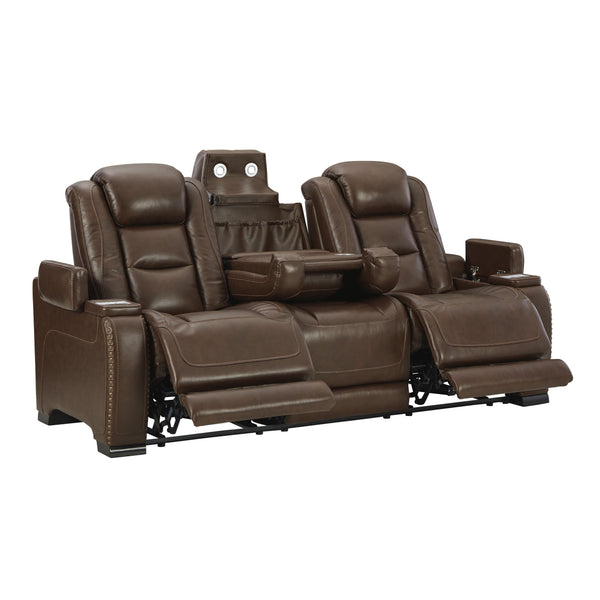 Signature Design by Ashley The Man-Den Power Reclining Leather Match Sofa U8530615 IMAGE 1