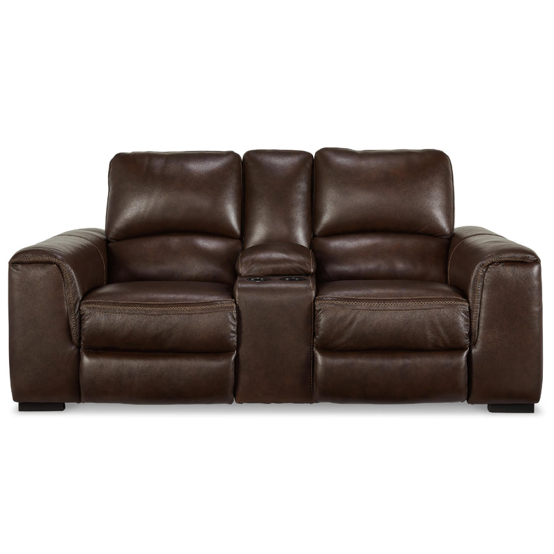 Signature Design by Ashley Alessandro Power Reclining Leather Match Loveseat U2550218 IMAGE 3