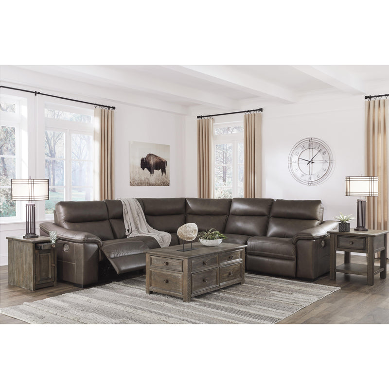 Signature Design by Ashley Salvatore Power Reclining Leather 5 pc Sectional U2630158/U2630131/U2630177/U2630146/U2630162 IMAGE 3