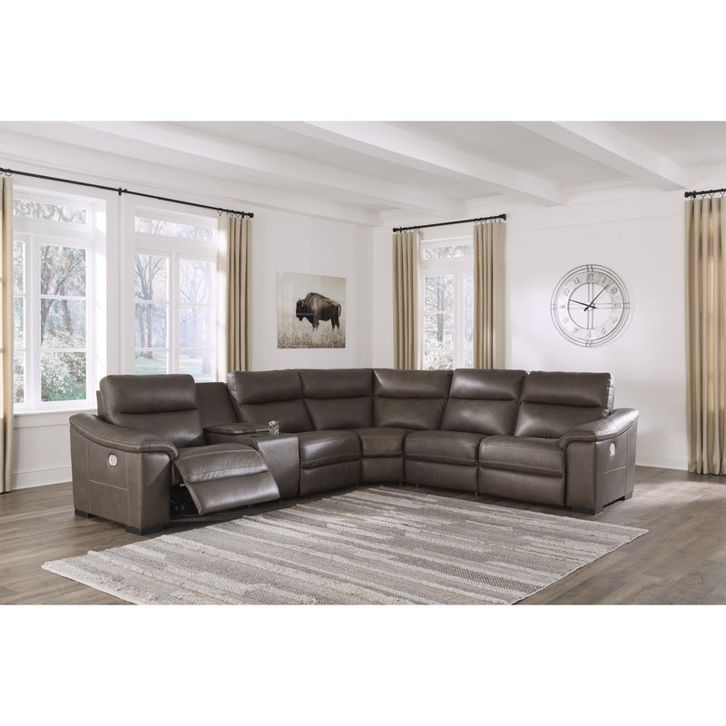 Signature Design by Ashley Salvatore Power Reclining Leather 6 pc Sectional U2630131/U2630146/U2630157/U2630158/U2630162/U2630177 IMAGE 3