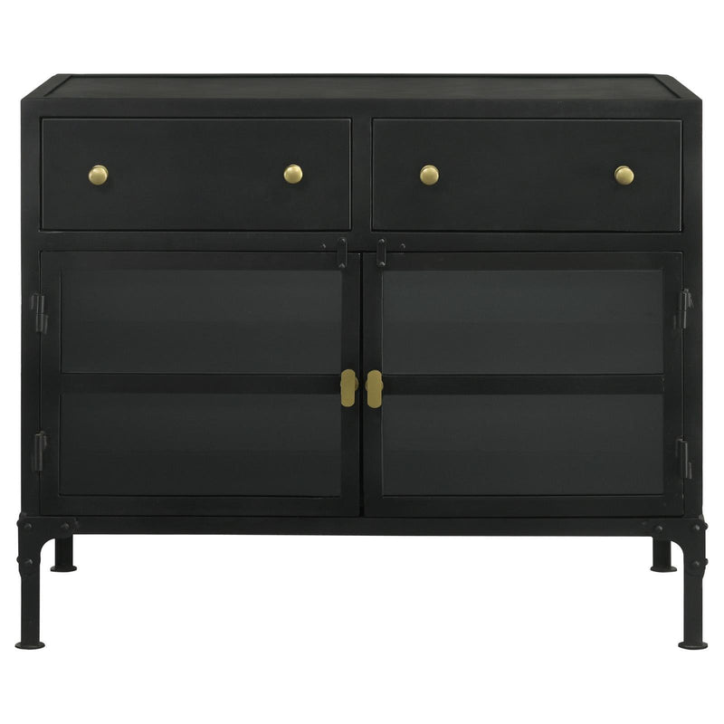 Coaster Furniture 951761 2-drawer Accent Cabinet with Glass Doors - Black IMAGE 5