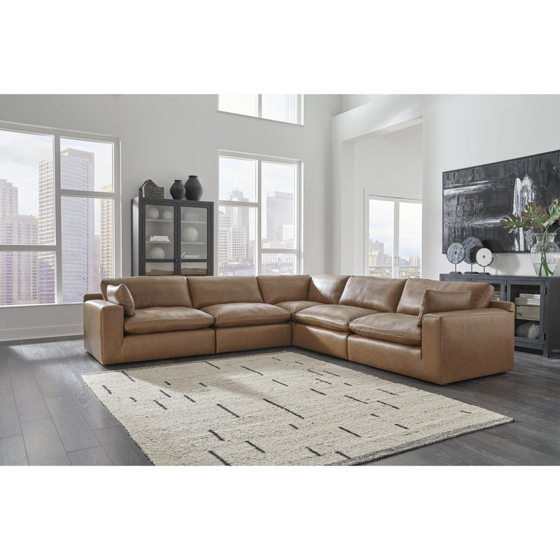 Signature Design by Ashley Emilia Leather 5 pc Sectional 3090164/3090146/3090177/3090146/3090165 IMAGE 2