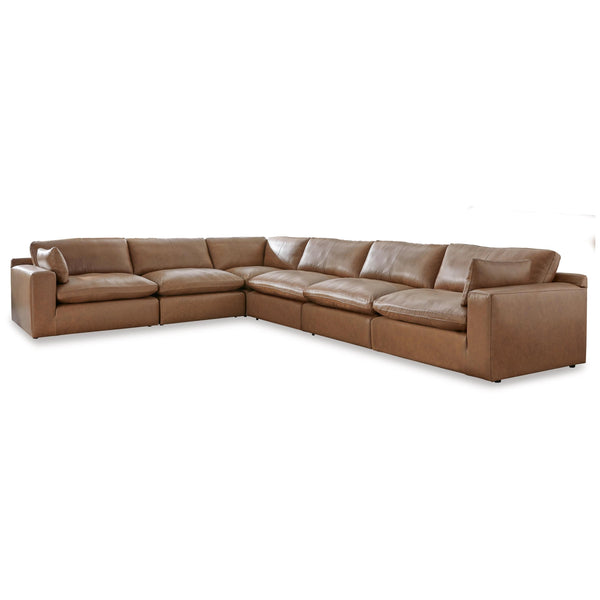 Signature Design by Ashley Emilia Leather 6 pc Sectional 3090164/3090146/3090177/3090146/3090146/3090165 IMAGE 1