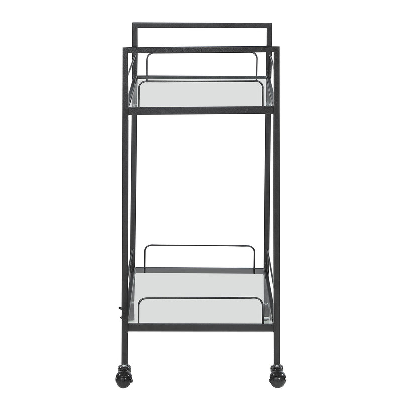 Coaster Furniture Curltis 181065 Serving Cart with Glass Shelves - Clear/Black IMAGE 3