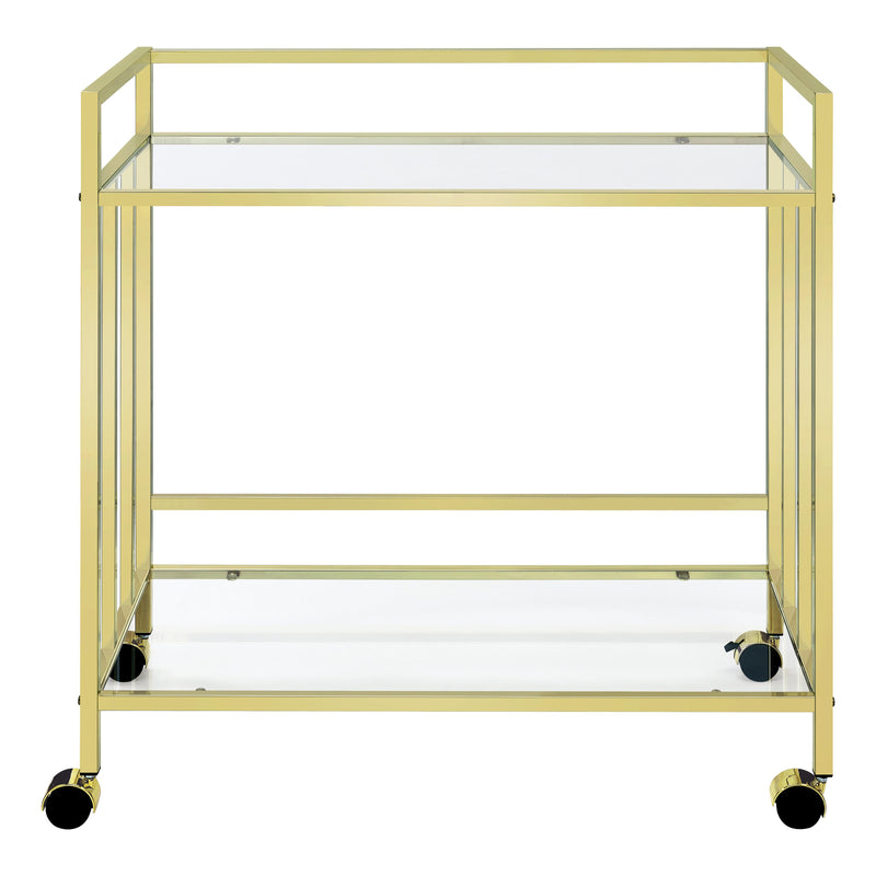 Coaster Furniture Cara 181381 Rectangular Glass Bar Cart - Brass IMAGE 2