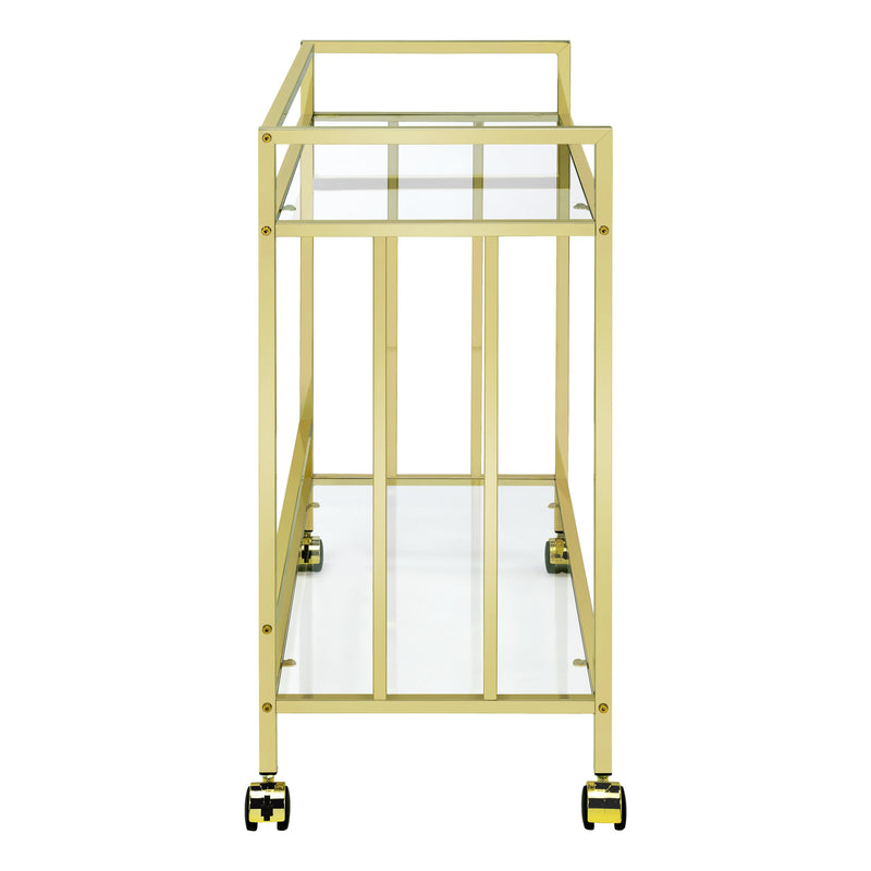 Coaster Furniture Cara 181381 Rectangular Glass Bar Cart - Brass IMAGE 5