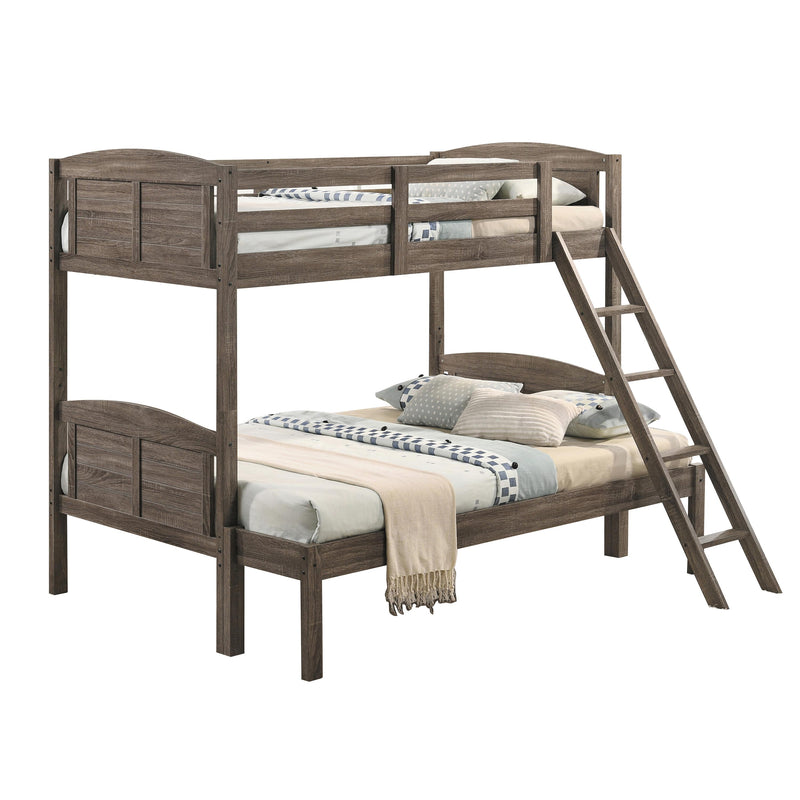 Coaster Furniture Flynn 400809 Twin over Full Bunk Bed - Weathered Brown IMAGE 2