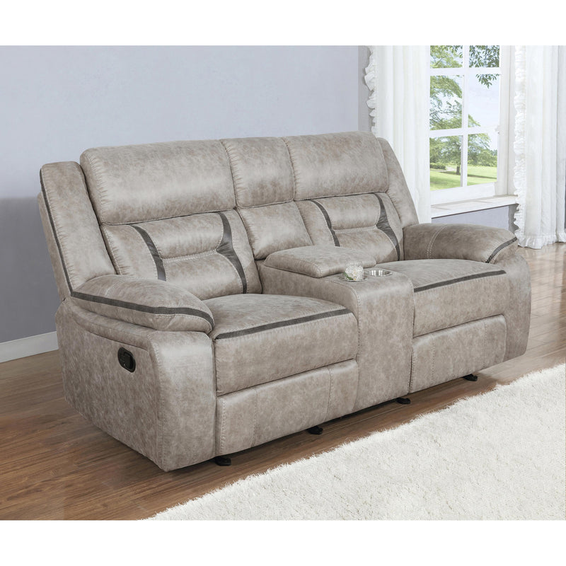 Coaster Furniture Greer Reclining Leatherette Loveseat with Console 651352 IMAGE 5