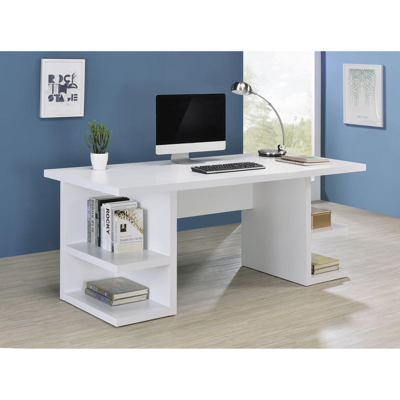 Coaster Furniture Alice 801455 Writing Desk White With Open Shelves - White IMAGE 2