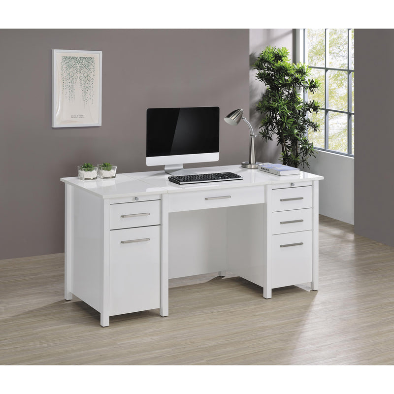 Coaster Furniture Dylan 801573 4-Drawer Lift Top Office Desk - White IMAGE 2