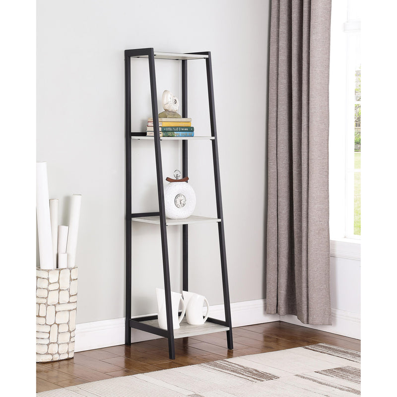 Coaster Furniture Pinckard 805802 4-Shelf Ladder Bookcase - Grey Stone Herringbone/Black IMAGE 2