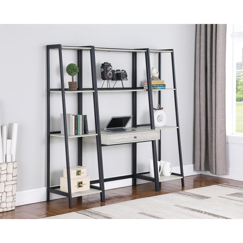 Coaster Furniture Pinckard 805802 4-Shelf Ladder Bookcase - Grey Stone Herringbone/Black IMAGE 3