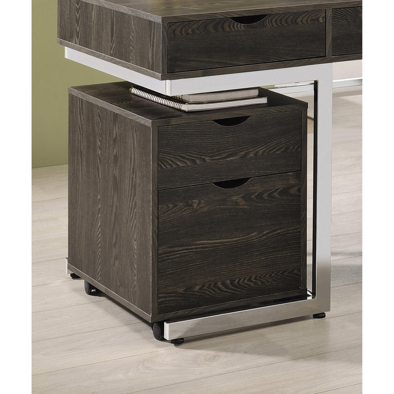 Coaster Furniture Noorvik 881572 2-Drawer Mobile File Cabinet - Dark Oak IMAGE 3