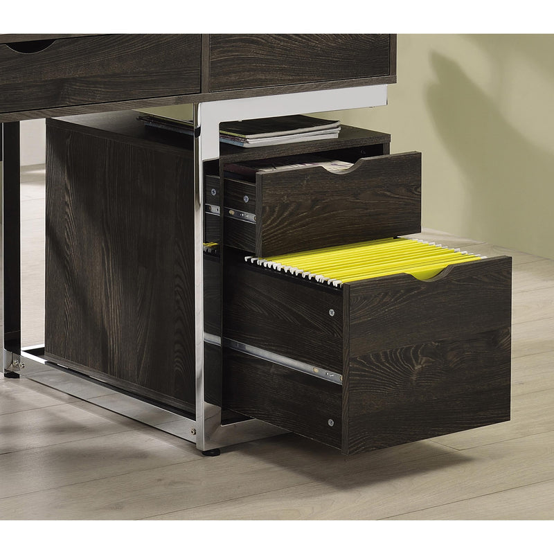 Coaster Furniture Noorvik 881572 2-Drawer Mobile File Cabinet - Dark Oak IMAGE 4