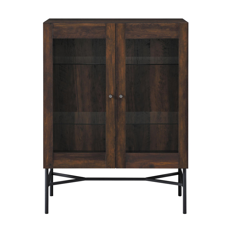 Coaster Furniture Bonilla 959625 2-Door Accent Cabinet with Glass Shelves - Dark Pine/Gunmetal IMAGE 4