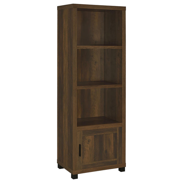 Coaster Furniture Sachin 707736 3-shelf Media Tower With Storage Cabinet - Dark Pine IMAGE 1