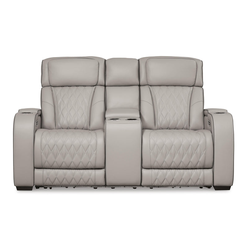 Signature Design by Ashley Boyington Power Reclining Leather Match Loveseat U2710518 IMAGE 3