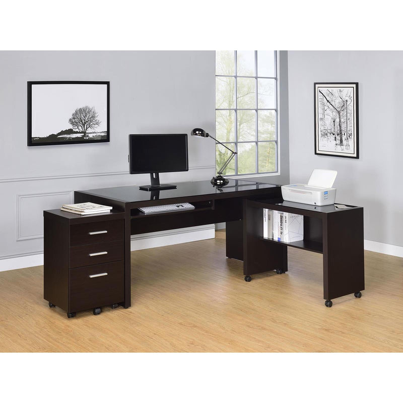 Coaster Furniture Skeena 800901-S3 3-Piece Home Office Set - Cappuccino IMAGE 2