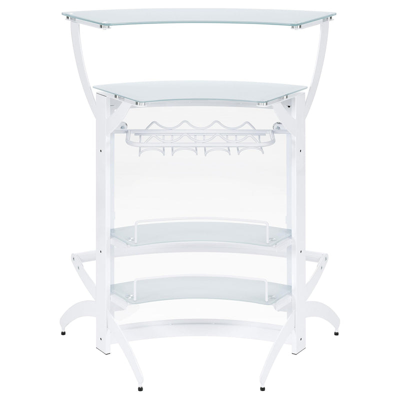 Coaster Furniture Dallas 182136 2-shelf Home Bar - White/Frosted Glass IMAGE 6