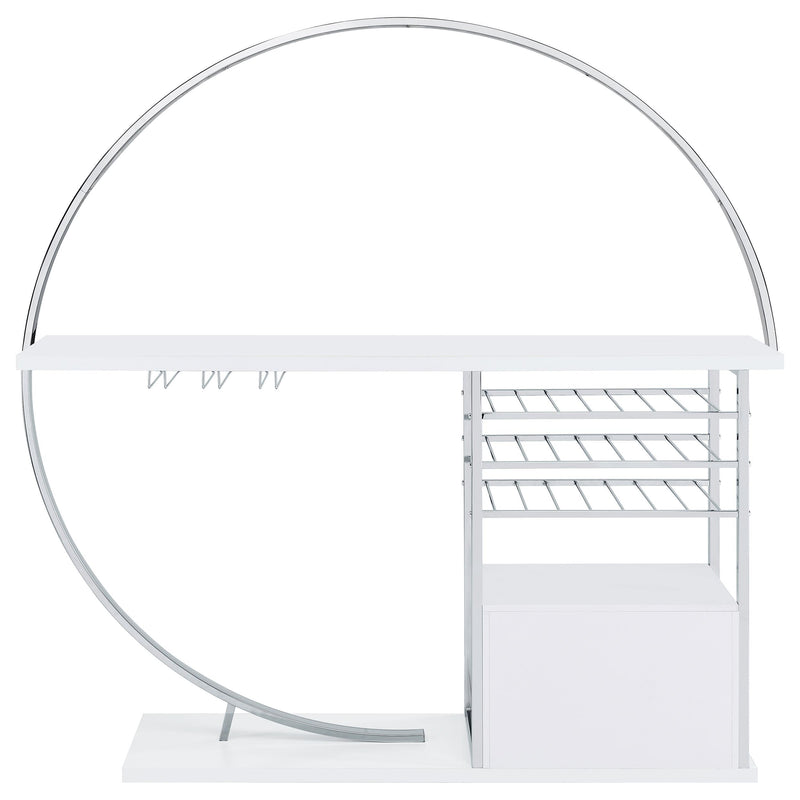 Coaster Furniture Risley 182798 2-Door Circular LED Home Bar with Wine Storage - White High Gloss IMAGE 16