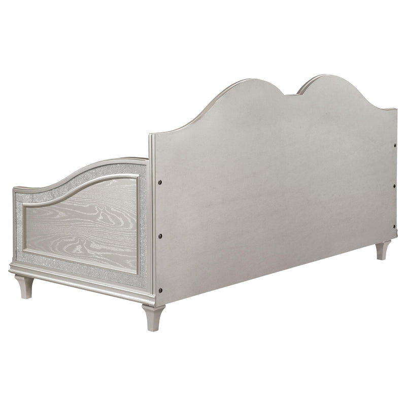 Coaster Furniture Evangeline 360121 Upholstered Twin Daybed with Faux Diamond Trim - Silver/Ivory IMAGE 8