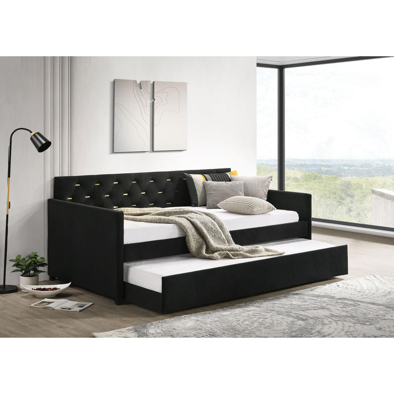 Coaster Furniture Kendall 300826 Upholstered Tufted Twin Daybed with Trundle - Black IMAGE 2