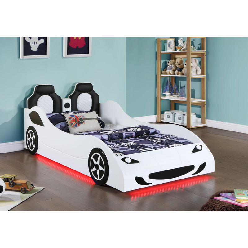 Coaster Furniture Cruiser 400477 Car Themed Twin Bed with Underglow Lights - White IMAGE 6