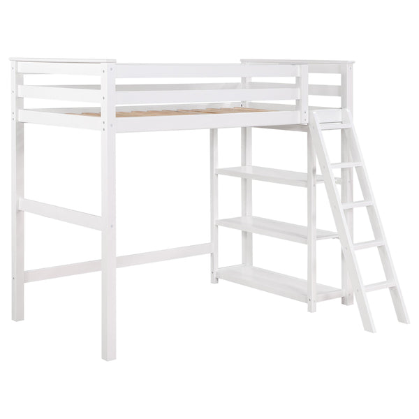 Coaster Furniture Anica 460089 3-Shelf Wood Twin Loft Bed - White IMAGE 1