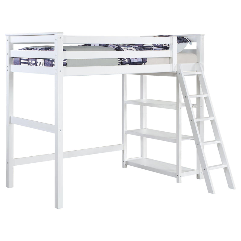 Coaster Furniture Anica 460089 3-Shelf Wood Twin Loft Bed - White IMAGE 3