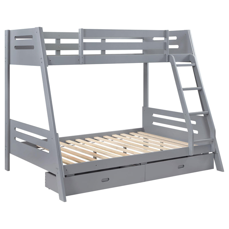 Coaster Furniture Trisha 460562TF Wood Twin Over Full Bunk Bed with Storage Drawers - Grey IMAGE 6