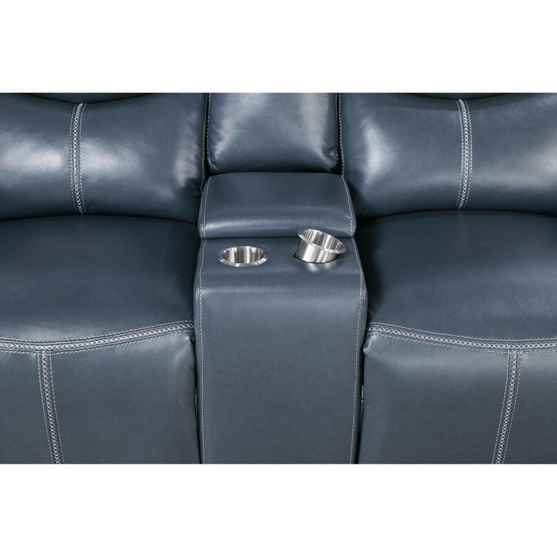 Coaster Furniture Sloane Reclining Leather Look Loveseat with Console 610272 IMAGE 11