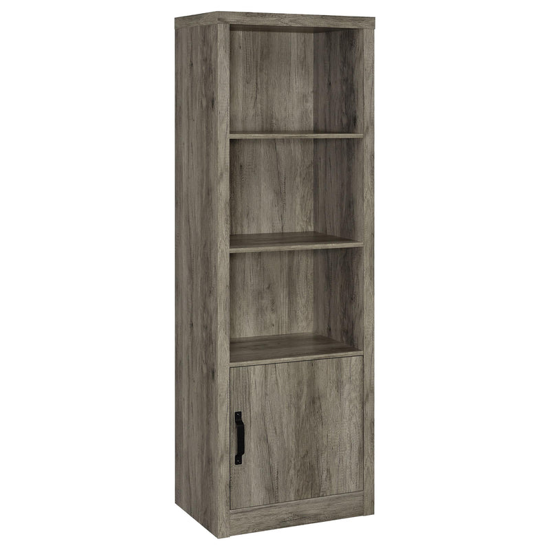 Coaster Furniture Burke 707726 3-Shelf Media Tower with Storage Cabinet - Grey Driftwood IMAGE 1