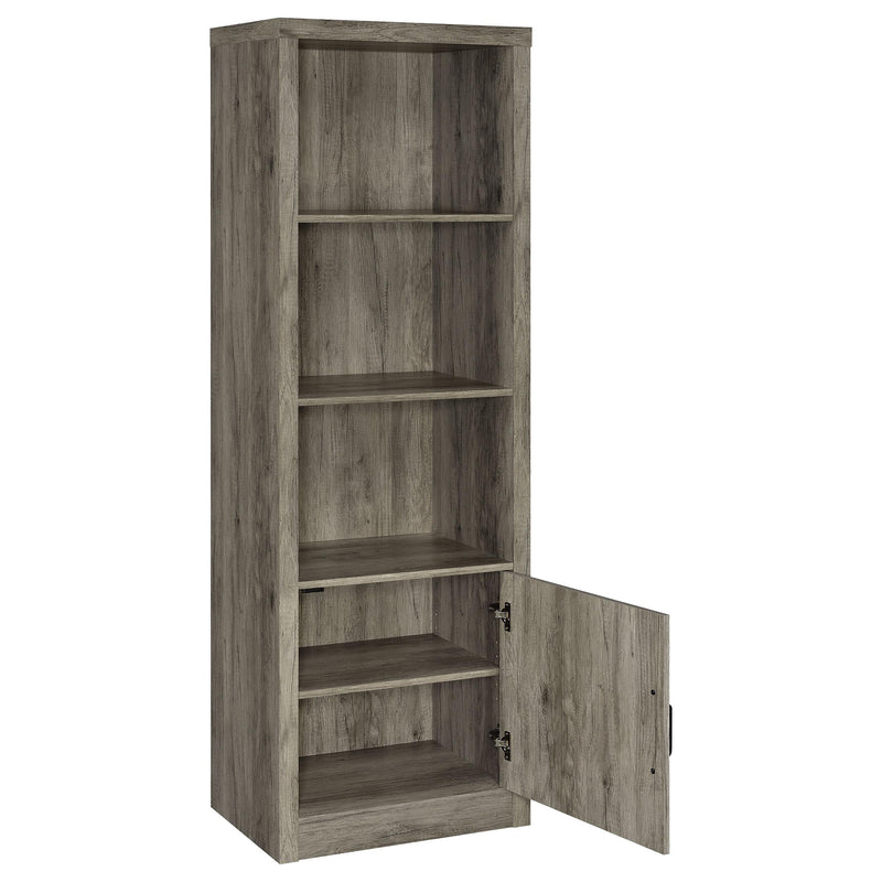 Coaster Furniture Burke 707726 3-Shelf Media Tower with Storage Cabinet - Grey Driftwood IMAGE 3