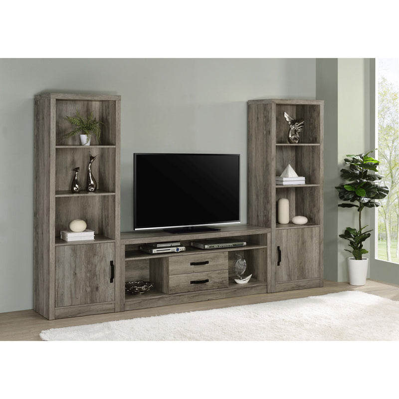 Coaster Furniture Burke 707726 3-Shelf Media Tower with Storage Cabinet - Grey Driftwood IMAGE 9