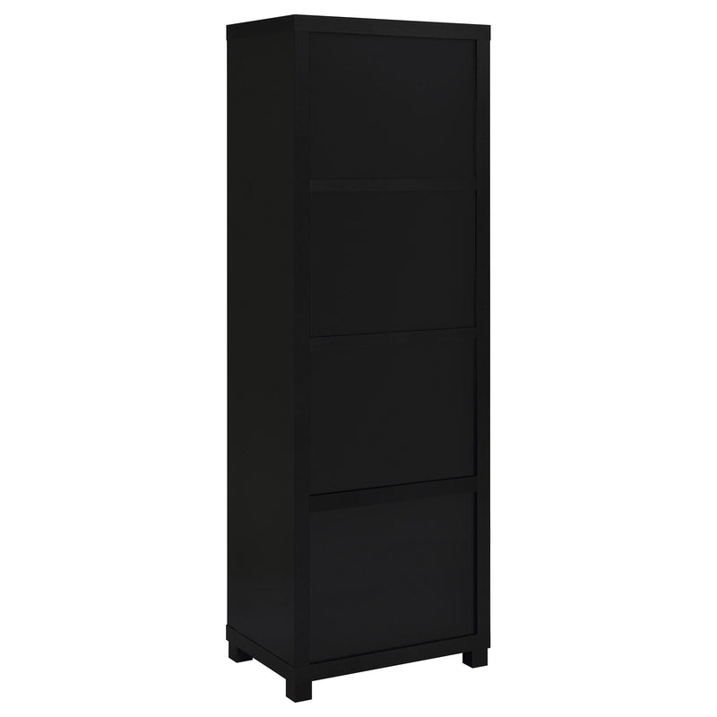 Coaster Furniture Jupiter 707756 3-Shelf Media Tower Bookcase with Storage Cabinet - Black IMAGE 6