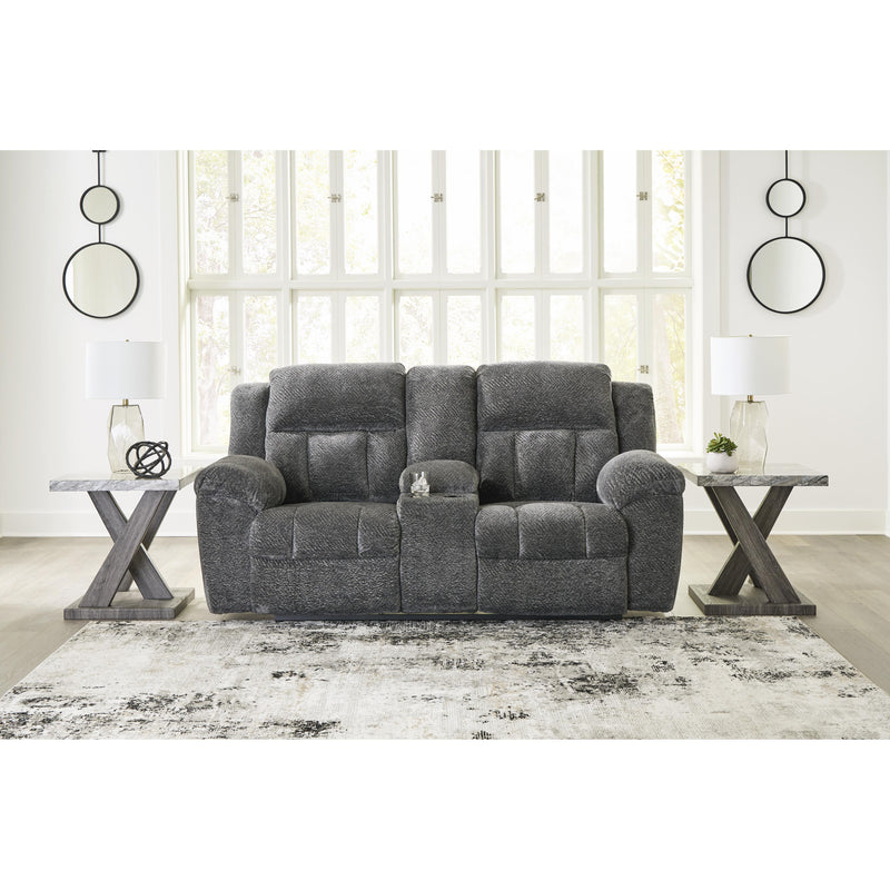 Signature Design by Ashley Frohn Reclining Fabric Loveseat with Console 3740694 IMAGE 6